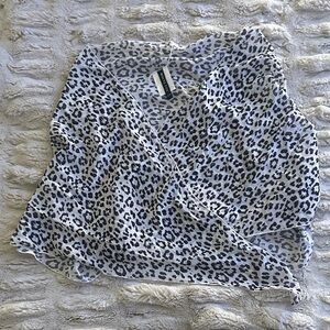 White Fox Boutique Leopard Print Swim Sarong - Black and White